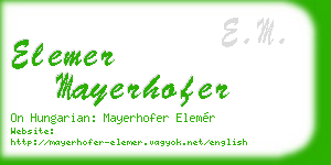 elemer mayerhofer business card