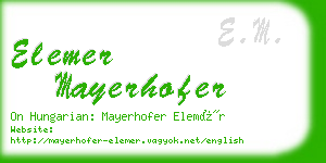 elemer mayerhofer business card